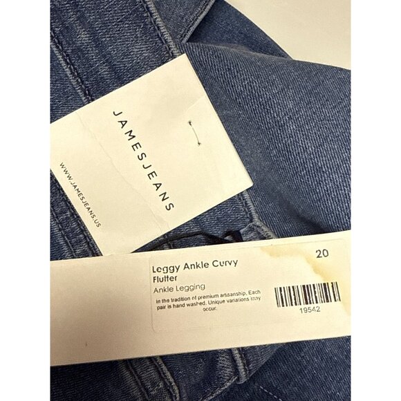 James Jeans Women's Leggy Ankle Curvy Flutter Denim Blue Plus Size 20 NEW USA - Picture 8 of 10